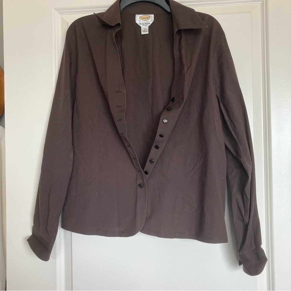 Brown button down shirt
